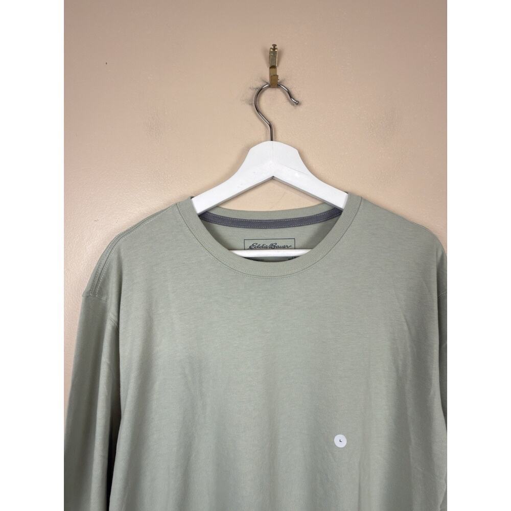Eddie Bauer Men’s Long Sleeve T-Shirt Green Active Wear Crew Neck Size L NWT - Picture 2 of 11